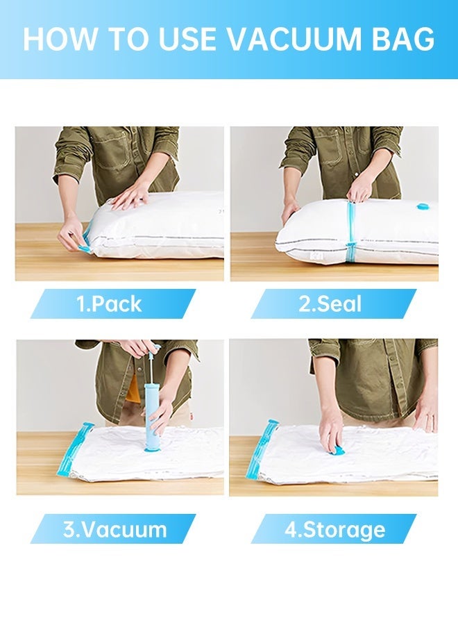 Vacuum storage bags 7-Piece Vacuum Storage Bags 60x80cm,Reusable Compression Space Saving Bags ,Foldable, Durable and Space Saver , with Free Hand Pump for Packing Clothes andBedding for Travel - Image 3